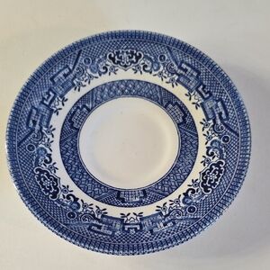 Vintage Churchill China England Blue Willow Pattern Saucer